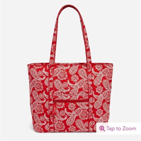 Vera Bradley Vera Large Tote Bag in Red/White Bandana NWT - Picture 1 of 4